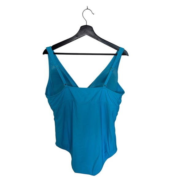 Lands' End One Piece Swimsuit Turquoise Blue Size XL / 18 - Picture 2 of 4
